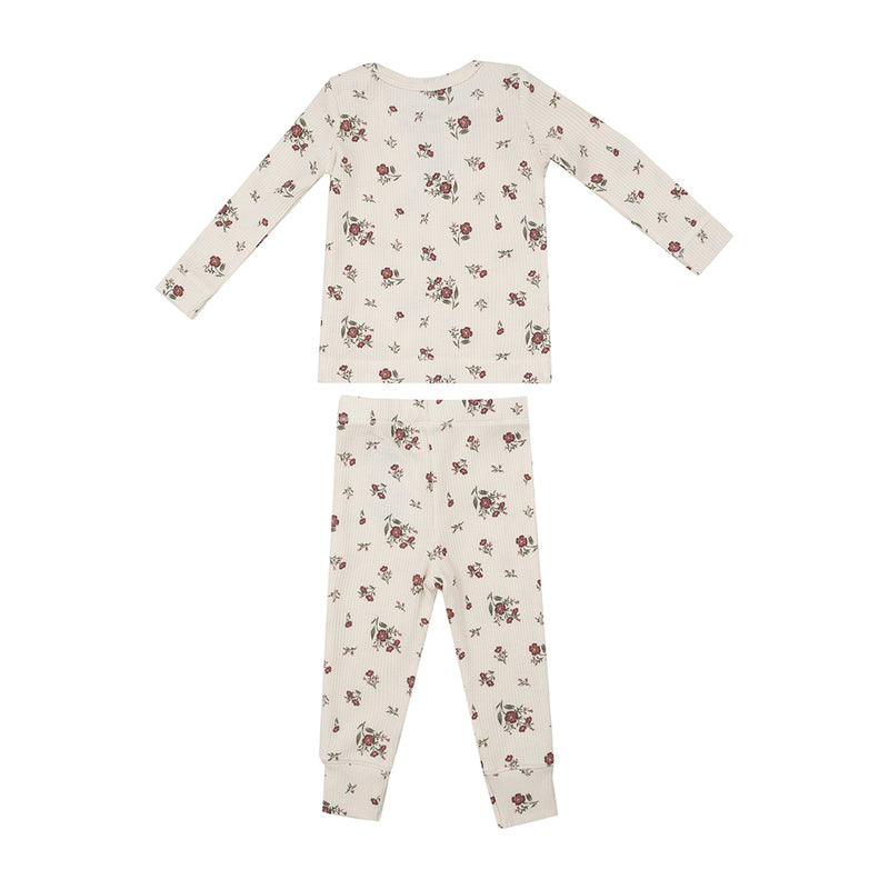 Loungewear Set- Ribbed Misty Rose Floral