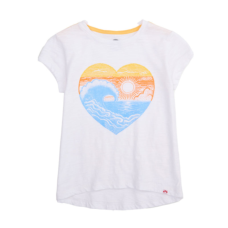 Surf Heart Graphic Tee- White