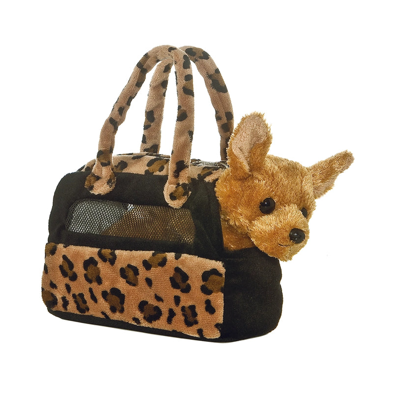 Fancy Pals Chihuahua Leopard Print Purse 7"