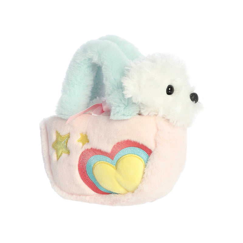 Fancy Pals Pastel Heart Puppy Purse 7"