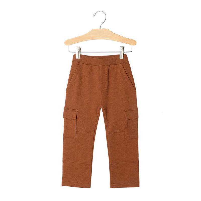 Brushed Fleece Cargo Pant- Rust