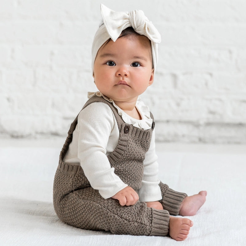 Briggs Seed Stitch Sweater Knit Overalls - Taupe