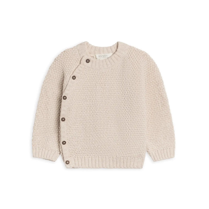 Frankie Seed Stitch Sweater Knit Kimono - Heather Oat