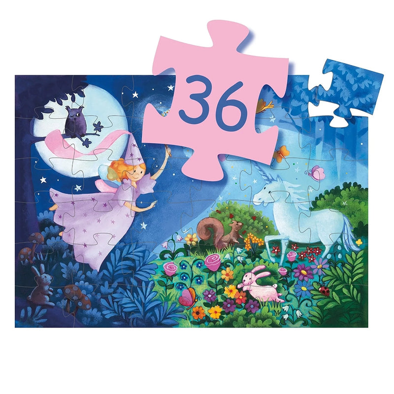 36 Pc Silhouette Box Puzzle- The Fairy & The Unicorn