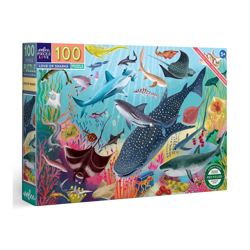 100 Pc Puzzle- Love of Sharks