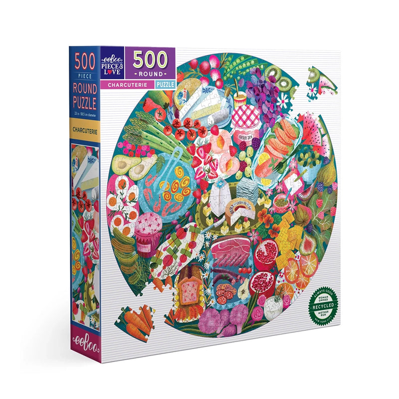 500 Pc Round Puzzle- Charcuterie