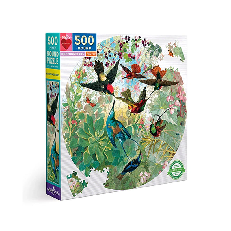 500 Pc Round Puzzle- Hummingbirds