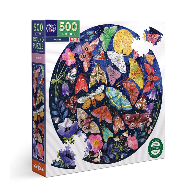 500 Pc Round Puzzle-Moths