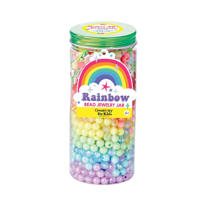 Rainbow  Bead Jewelry Jar