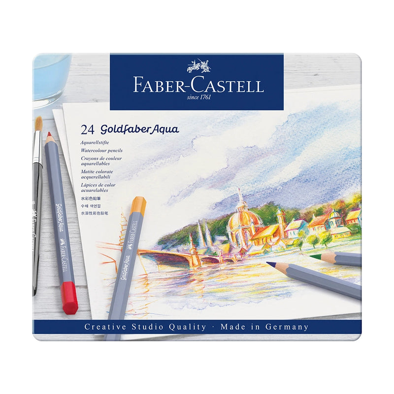 Goldfaber Aqua Watercolor Pencils- 24 Pc Set Tin