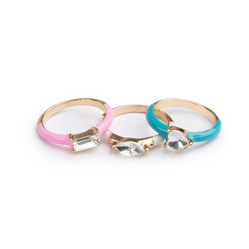 Chic Crystal Cool Rings Set of 3