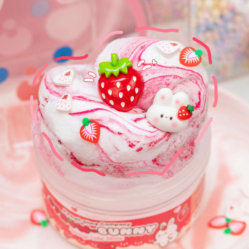 Straw-Bunny Sponge Cake Cloud Slime- 8 oz