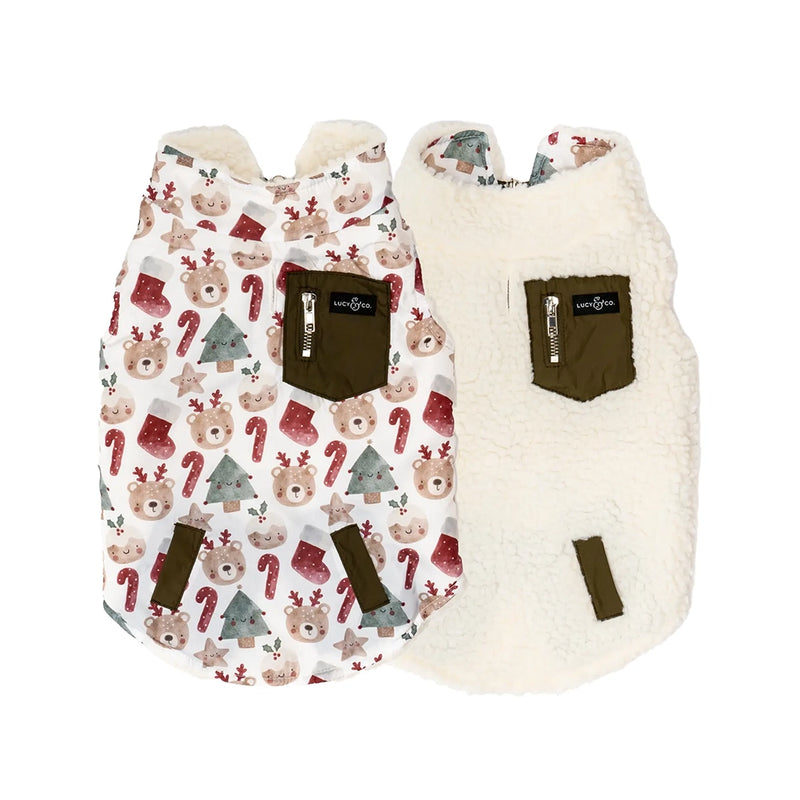 The Jingle Bells Reversible Teddy Vest for Dogs