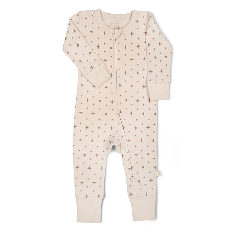 Organic 2-Way Zip Romper- North Star