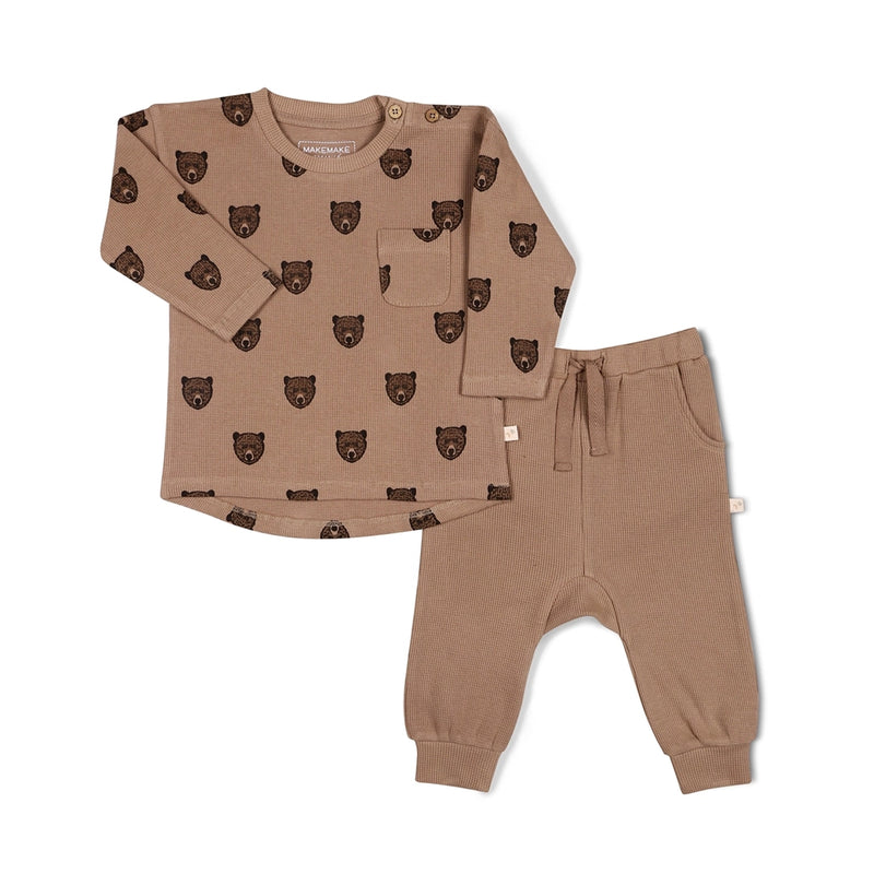 Organic Long Sleeve Tee & Pant Set- Wild Bear