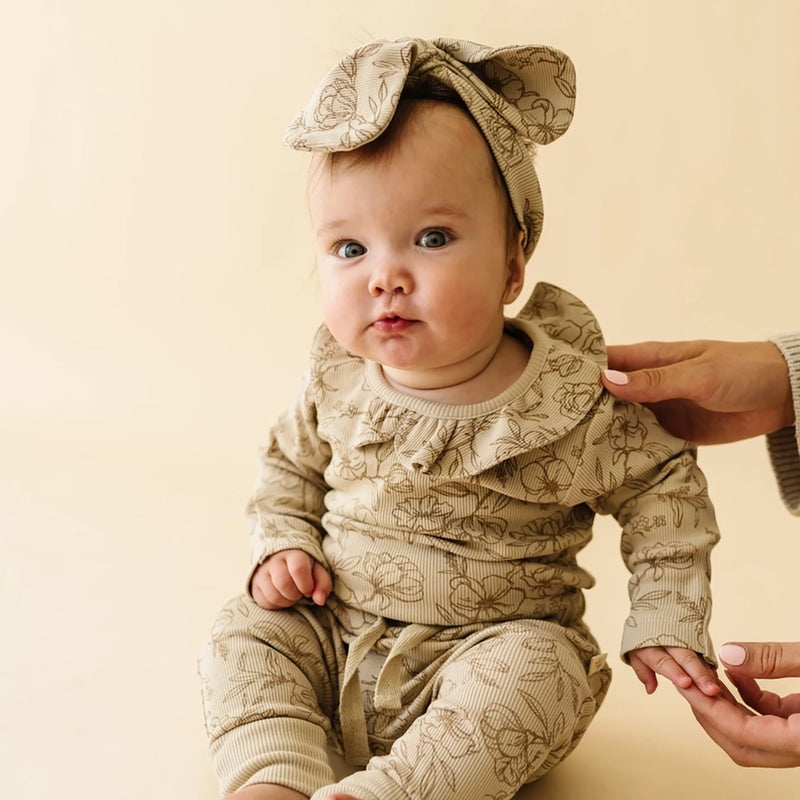 Organic Ruffle Onesie & Pants Set- Vintage Bloom