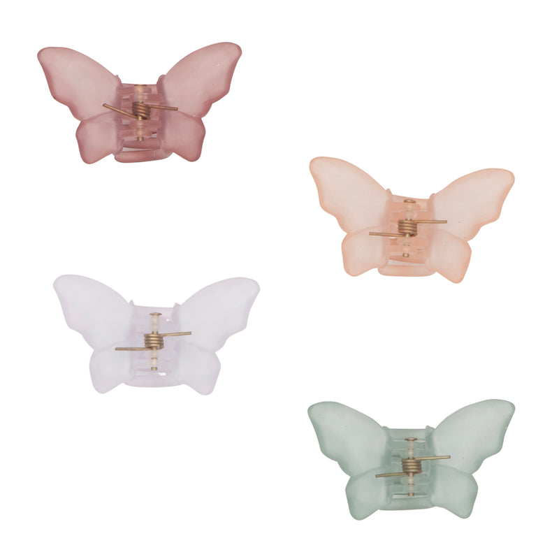 Frosted Butterfly Bulldog Clip Set