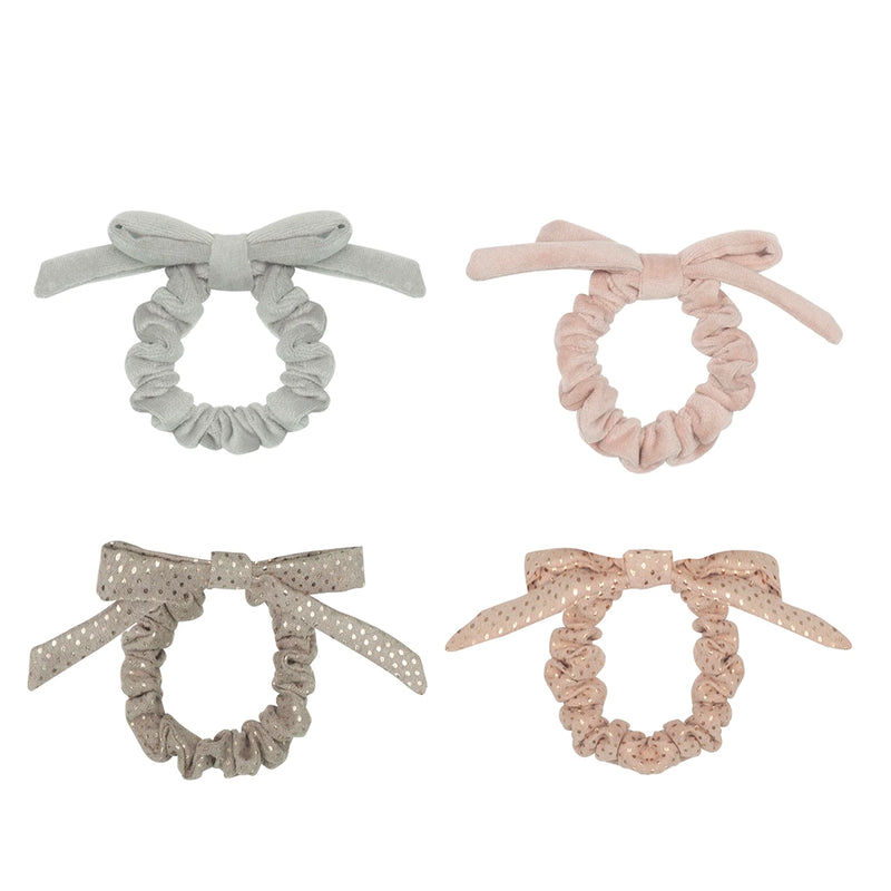 Pretty Bow Velvet Scrunchies- Swan Lake