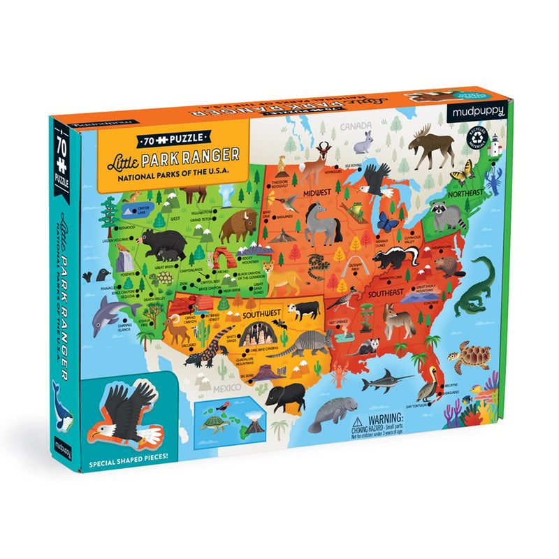 70 Pc Puzzle- Little Park Ranger National Parks Map