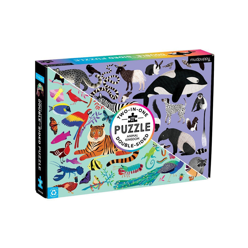 100 Pc Double-Sided Puzzle- Animal Kingdom