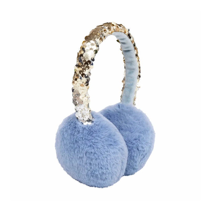 Shimmer Sequin Earmuffs- Blue