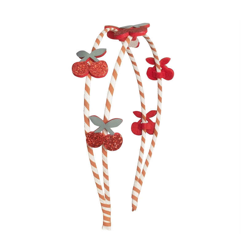 Stripey Cherry Double Headband