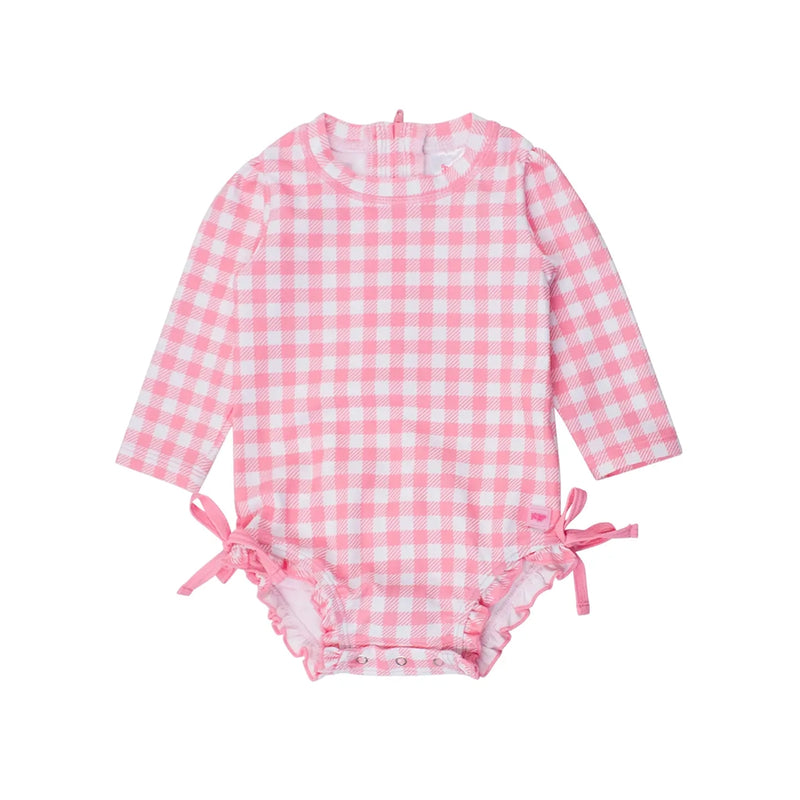 Bubblegum Gingham Long Sleeve Swimsuit