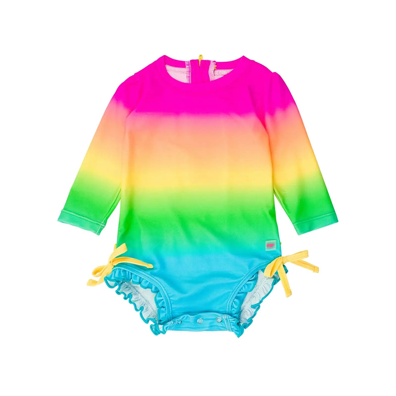 Neon Sunset Long Sleeve Swimsuit