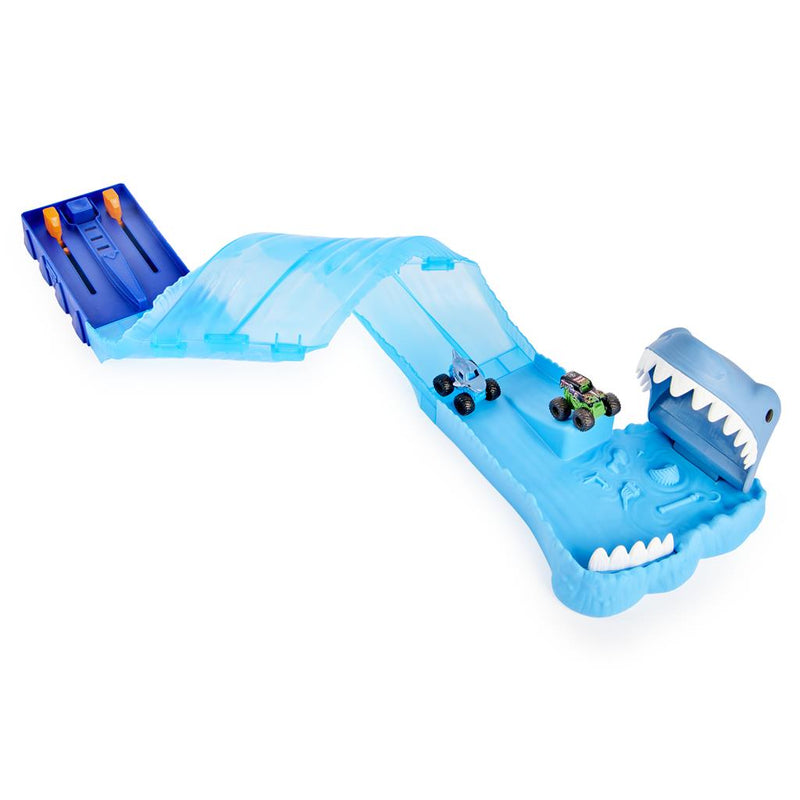 Monster Jam Mini Megalodon Race and Chomp Playset