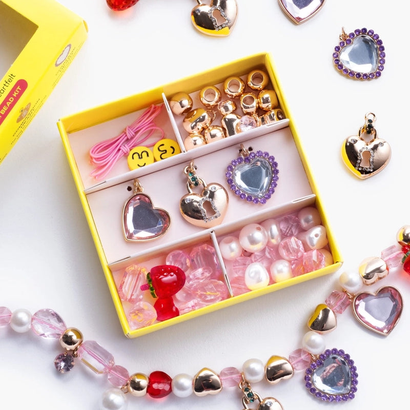 Mini Bead Kit- Pink & Purple Heart Charm