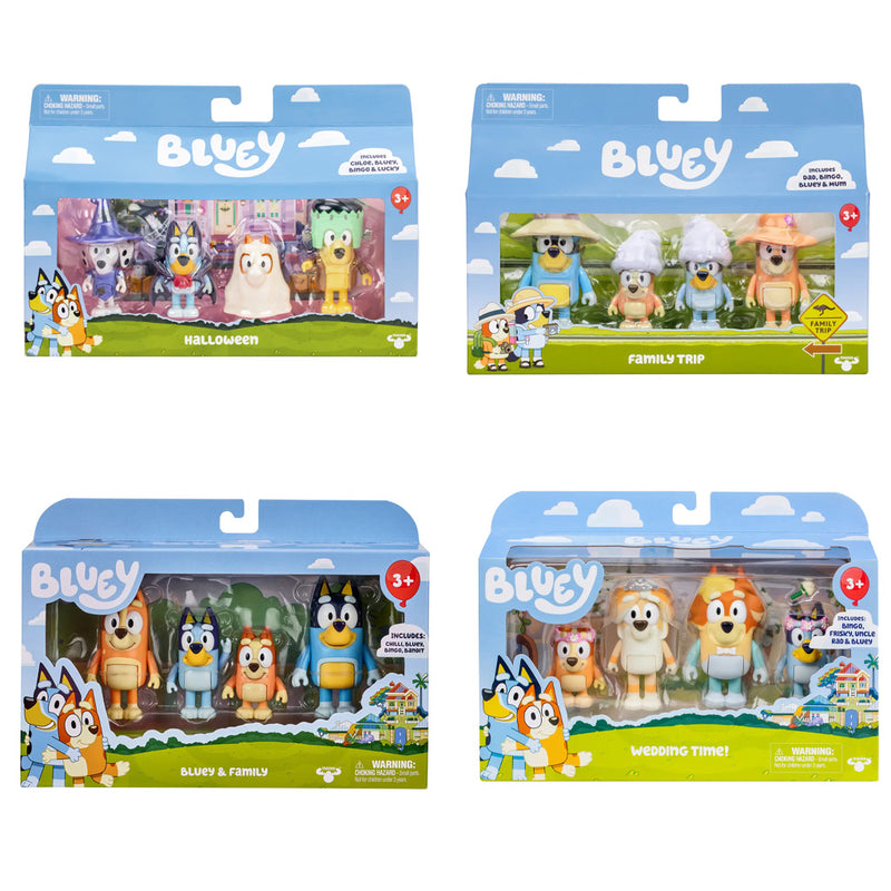 Bluey 4 Pack Figurine Set